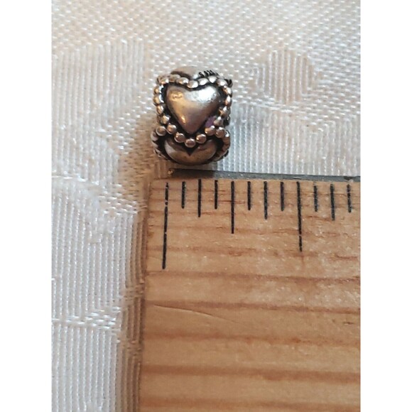 PANDORA 925 Sterling Silver Chain of Hearts Charm Beaded Spacer #790448 - Picture 4 of 6